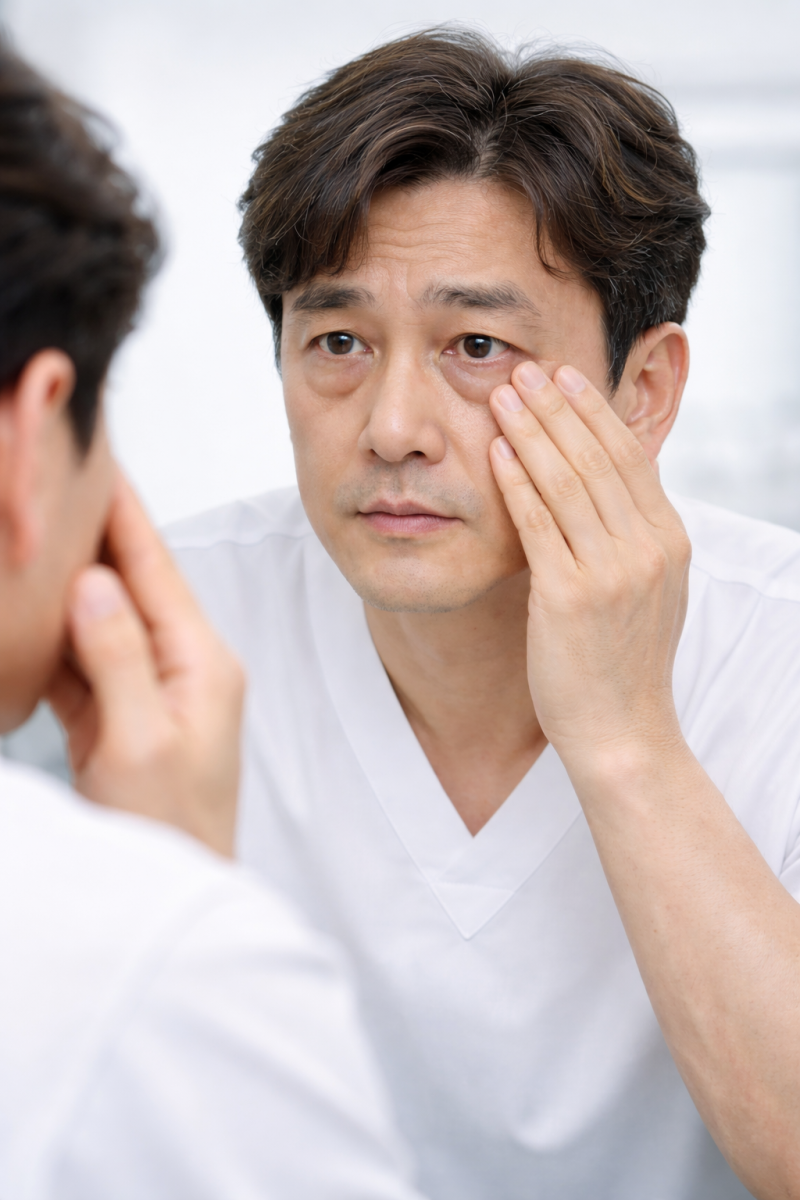 중년 남성 안티에이징 필수 수술눈밑지방재배치, 상안검, 하안검 차이와 효과 사진 2