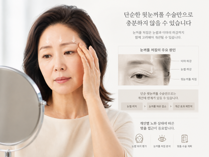 강남역 상안검 수술만으로 부족한 경우? 이마거상이 필요한 눈꺼풀 처짐 특징 사진 3