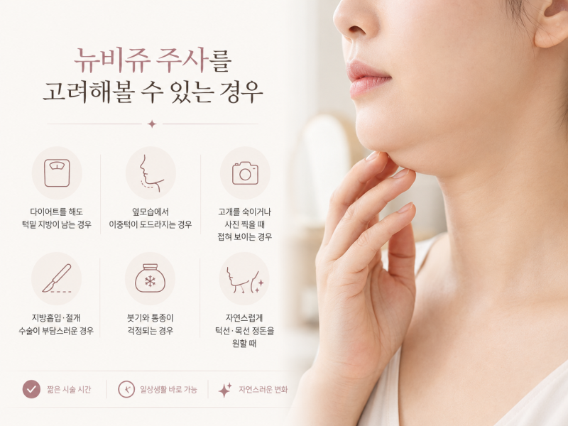 다이어트해도 안 빠지는 이중턱 살, 뉴비쥬 주사 알아본 후기 사진 7